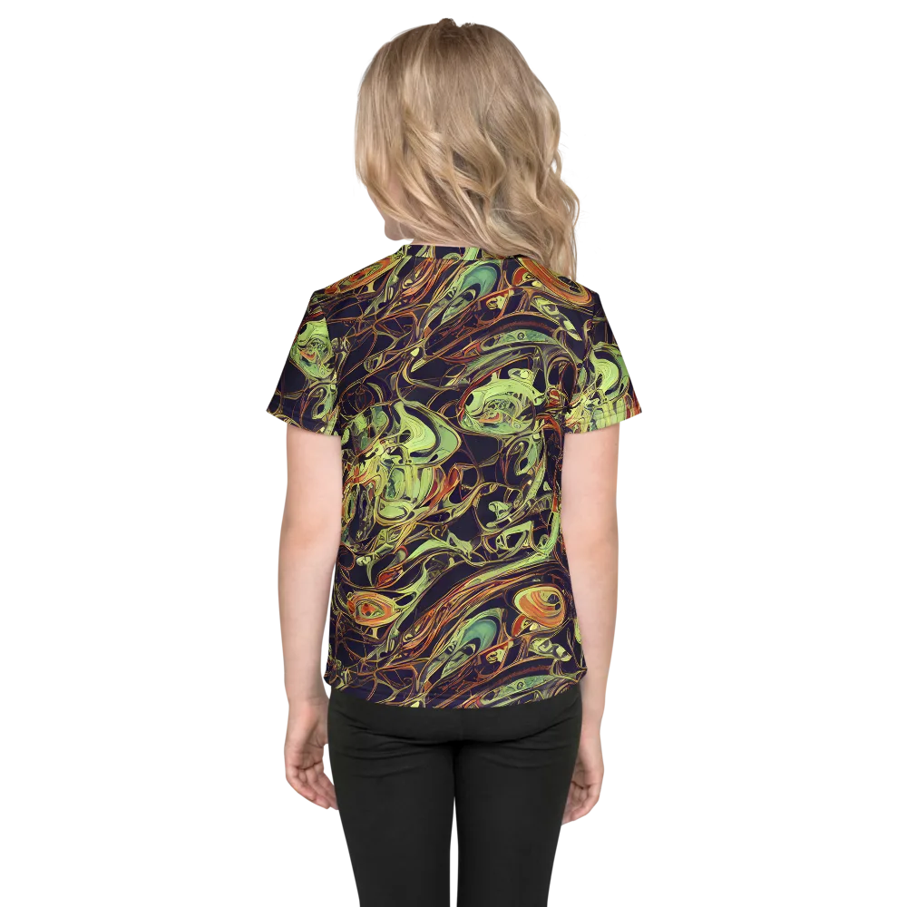 Molten Labyrinth on Kids Crew Neck T-Shirt — Back