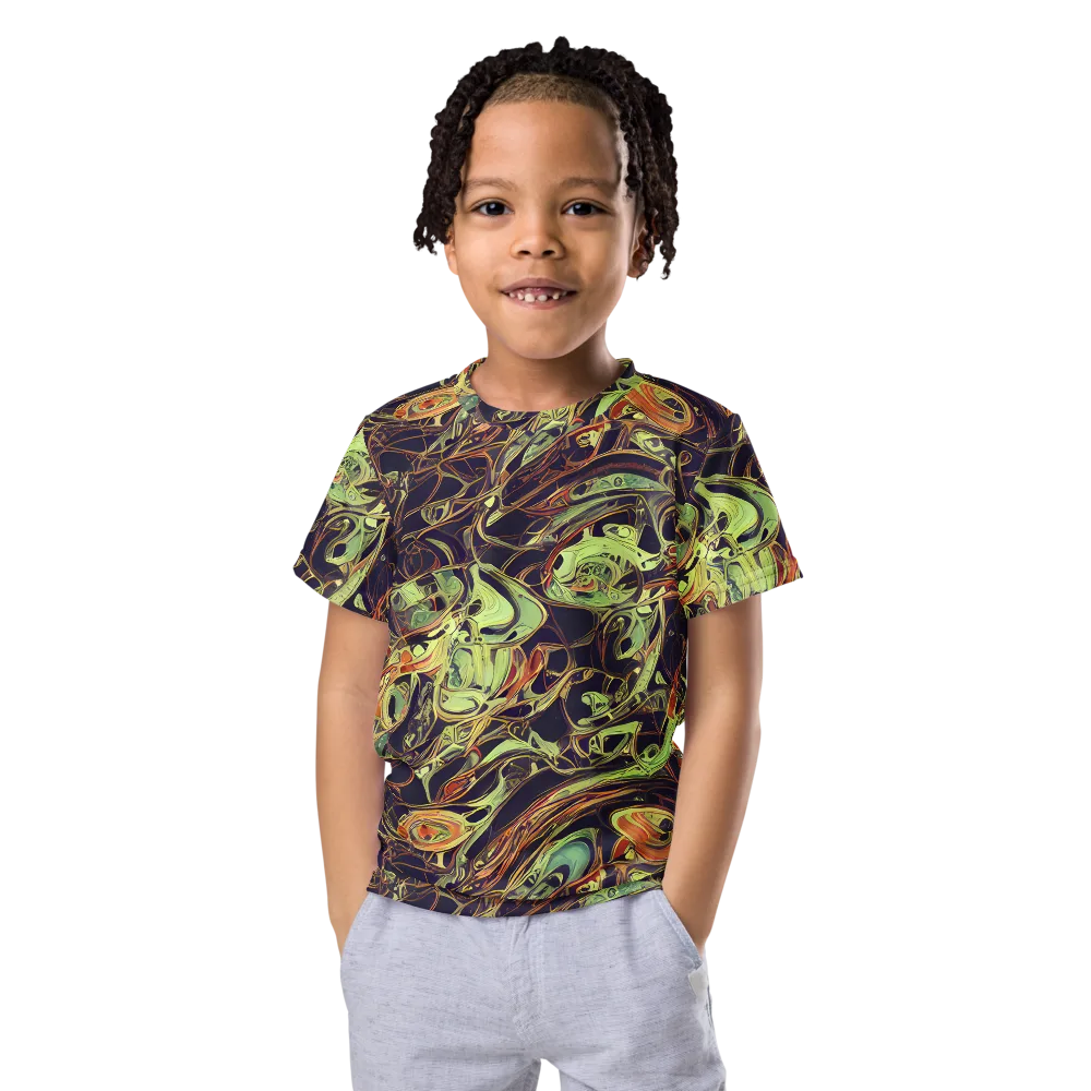 Molten Labyrinth on Kids Crew Neck T-Shirt — Front