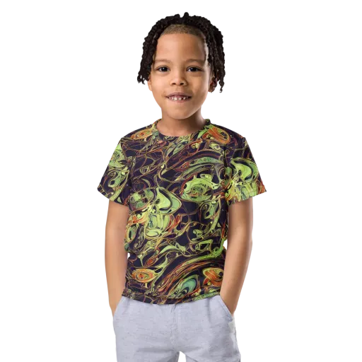 Molten Labyrinth on a Kids Crew Neck T-Shirt