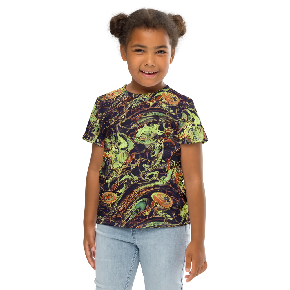 Molten Labyrinth on Kids Crew Neck T-Shirt — Front