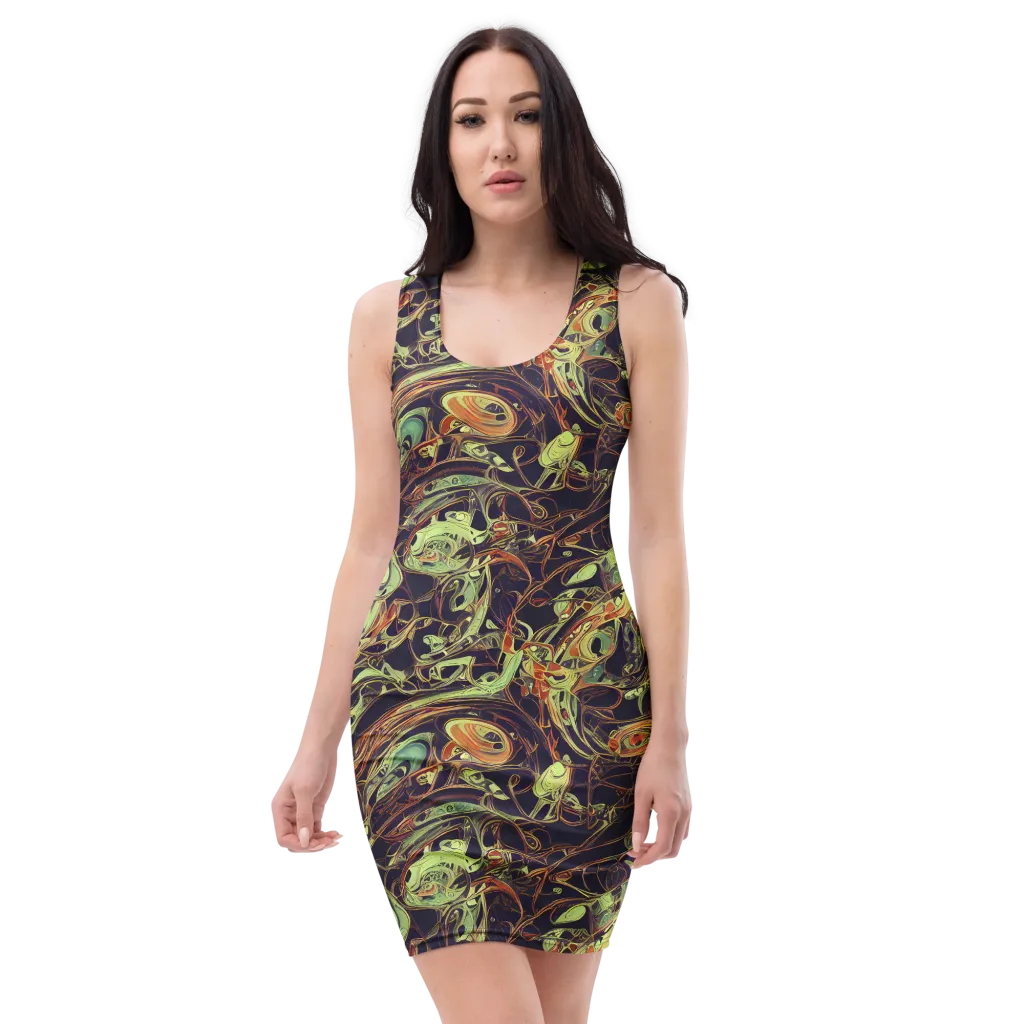 Molten Labyrinth on Bodycon Dress — Front