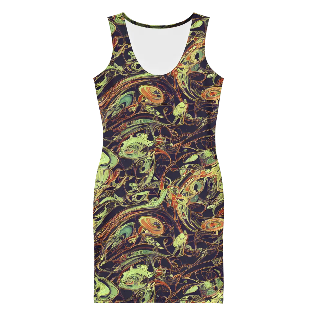 Molten Labyrinth on Bodycon Dress — Front
