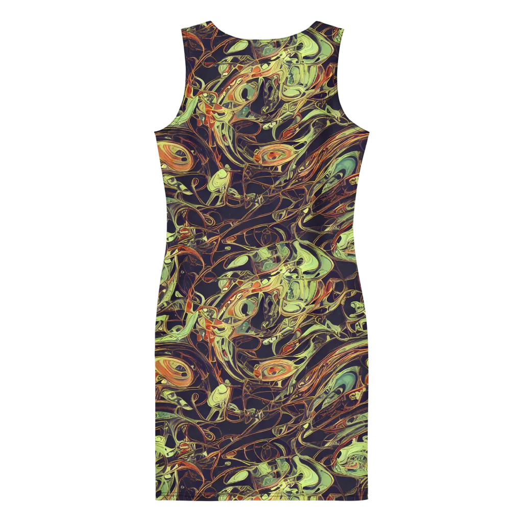 Molten Labyrinth on Bodycon Dress — Back