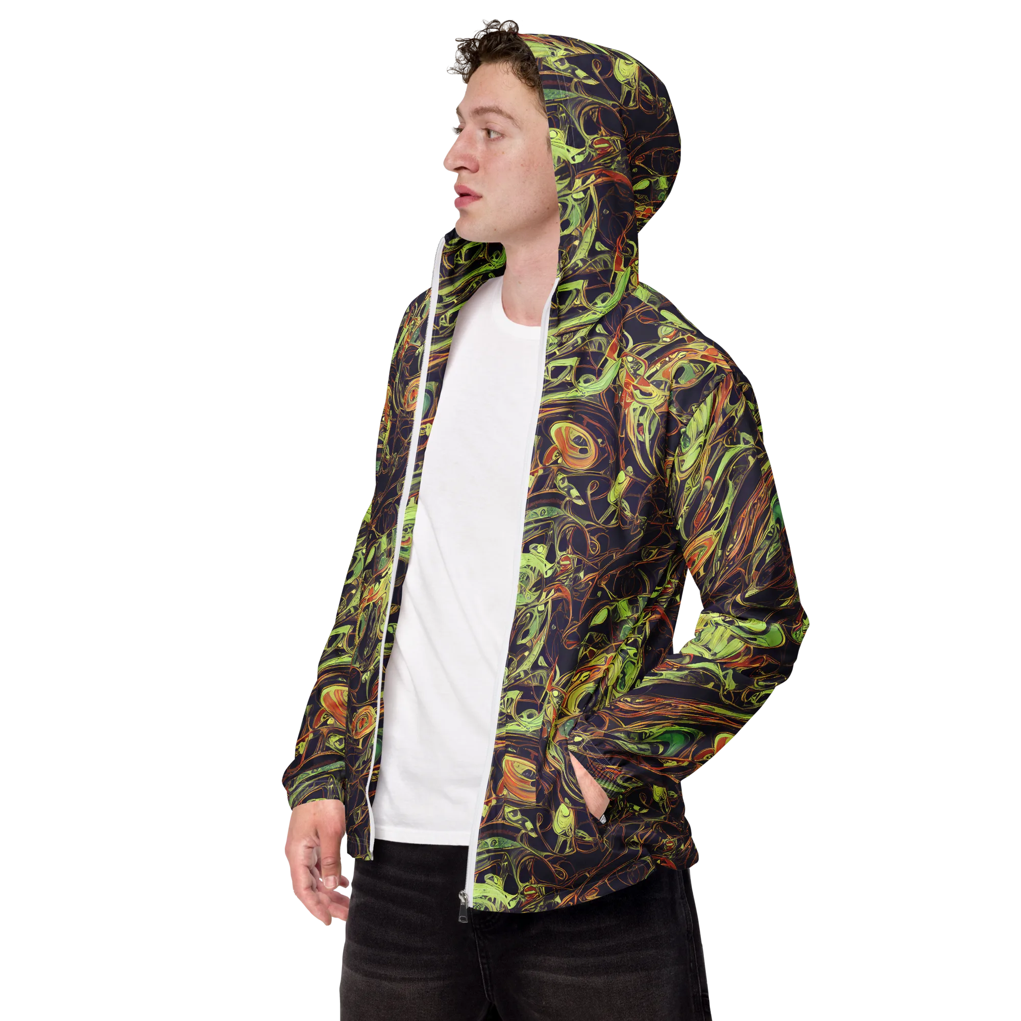 Molten Labyrinth on Men's Windbreaker — Left Front