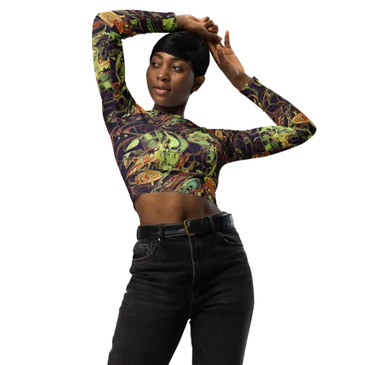 Molten Labyrinth on a Long Sleeve Crop Top