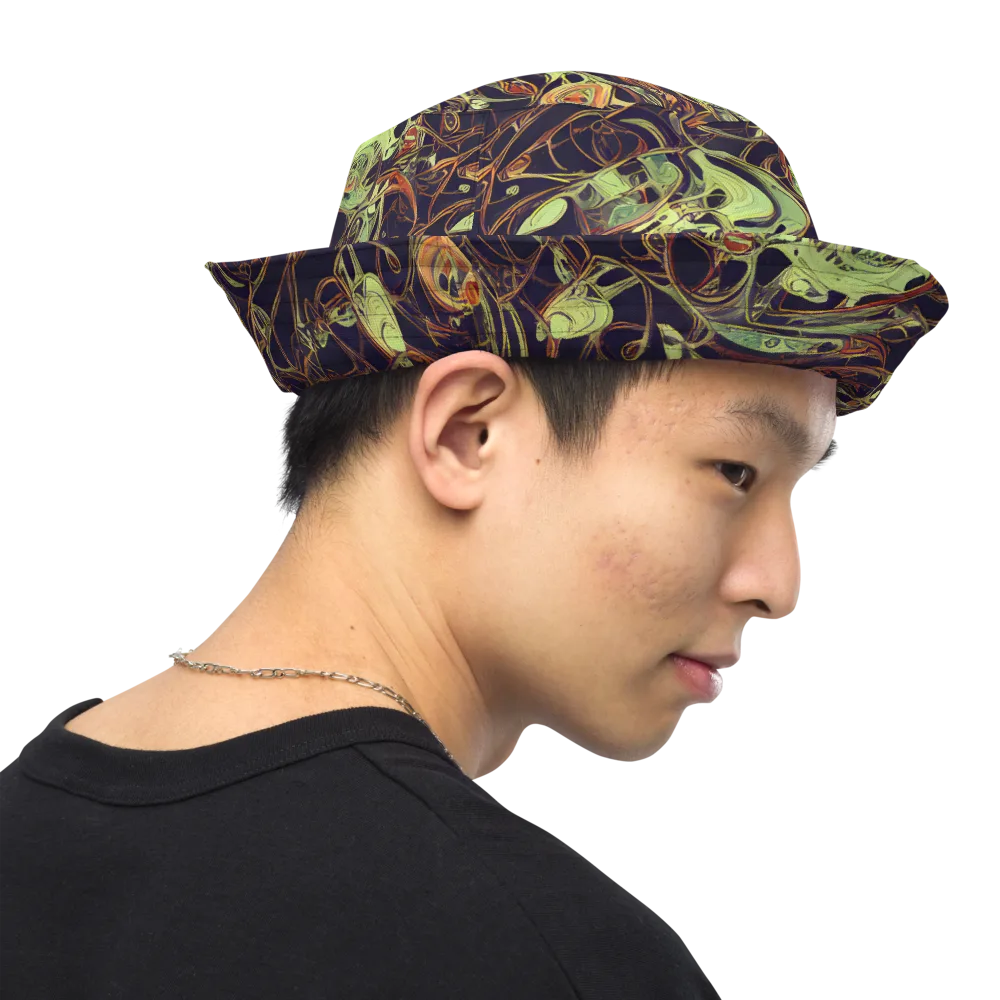 Molten Labyrinth on Reversible Bucket Hat — Right Outside