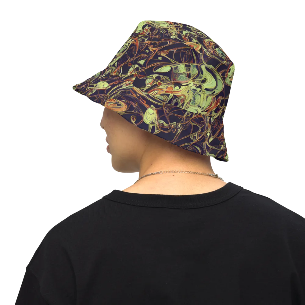 Molten Labyrinth on Reversible Bucket Hat — Back Inside