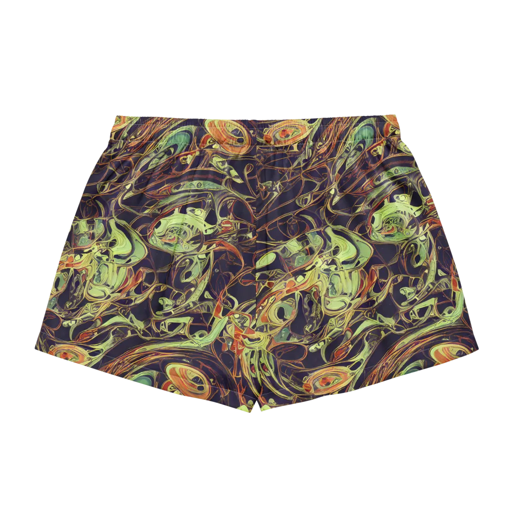 Molten Labyrinth on Women's Pajama Shorts — Back
