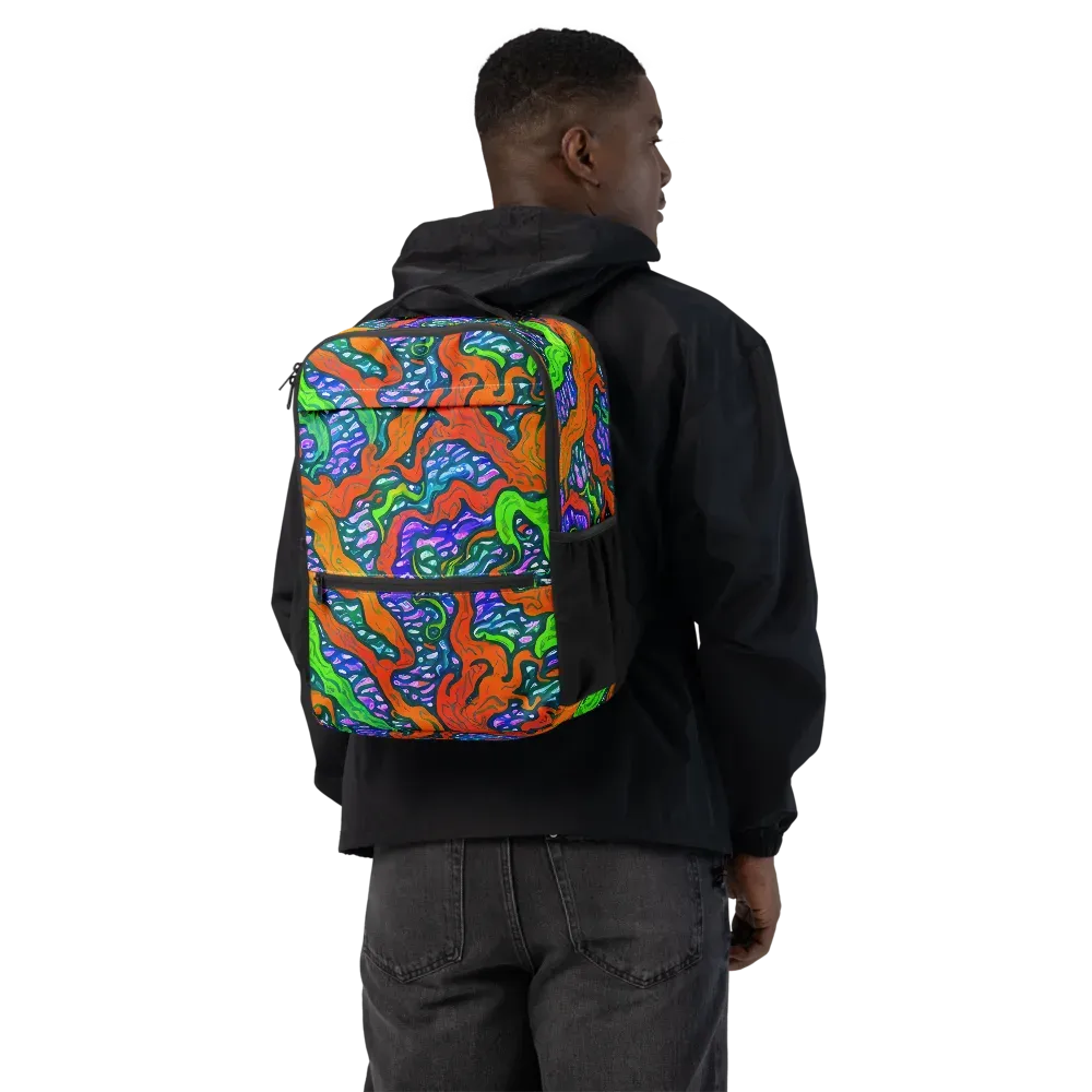 Cyber Tides on Utility Backpack — Back