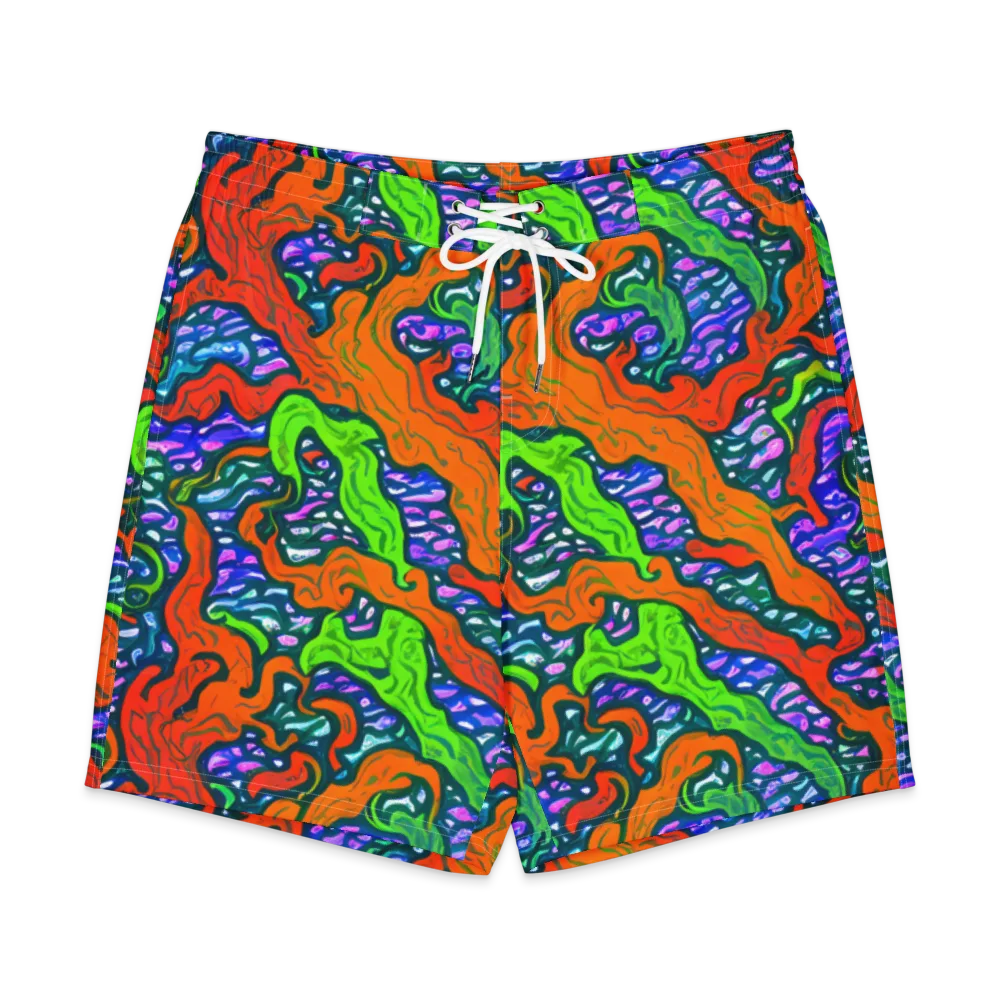 Cyber Tides on Men's Board Shorts — Front
