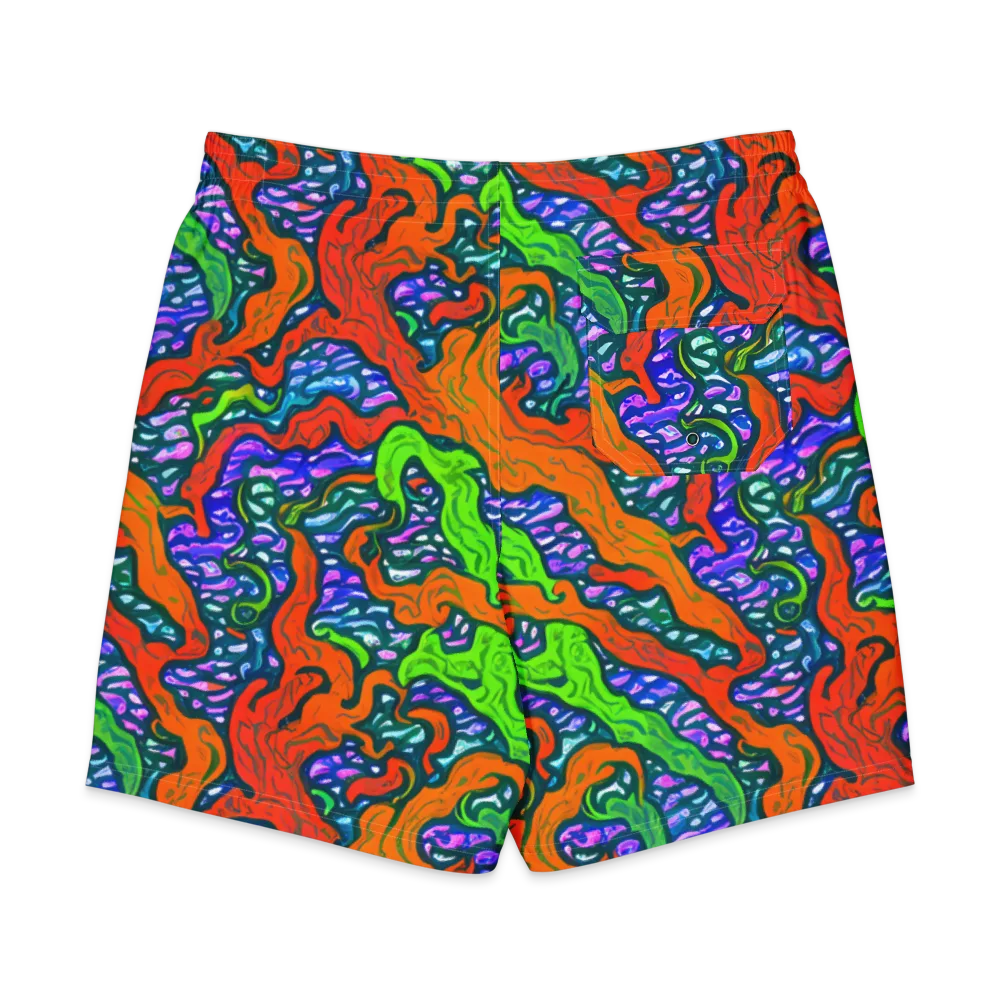 Cyber Tides on Men's Board Shorts — Back