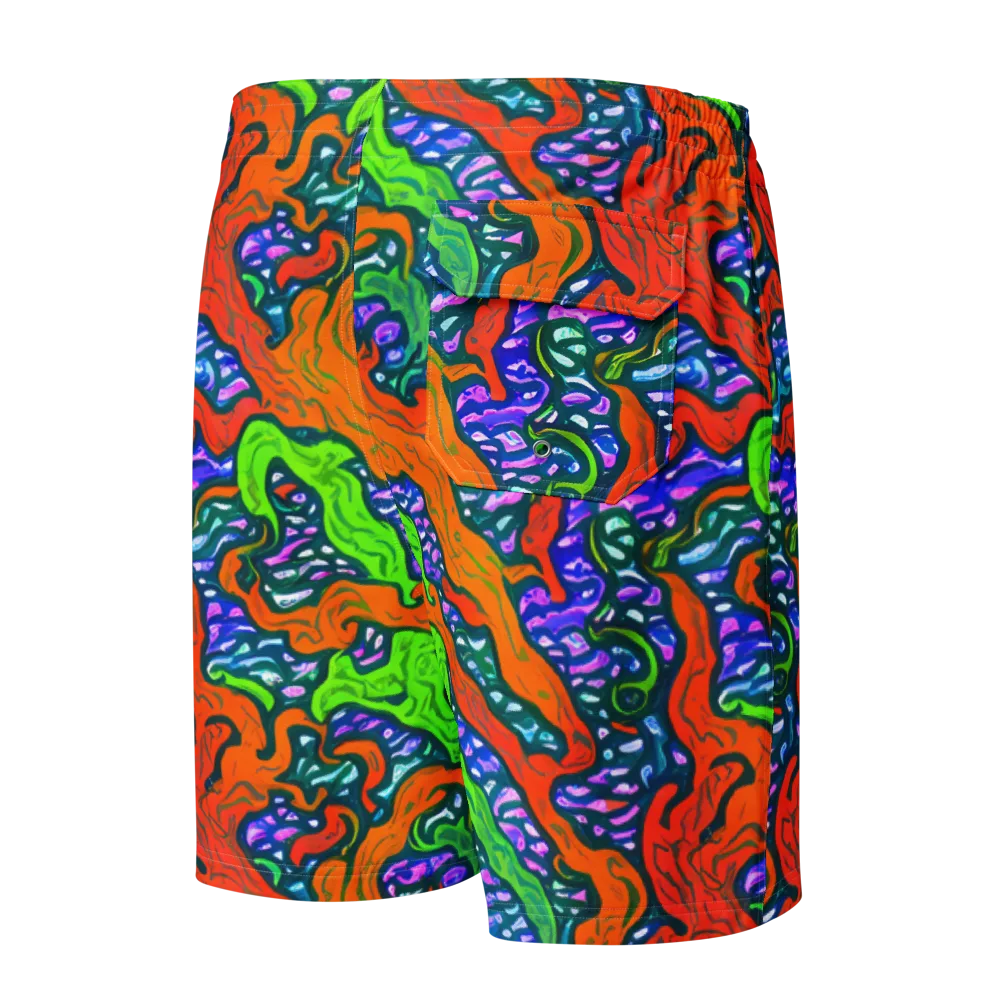 Cyber Tides on Men's Board Shorts — Back