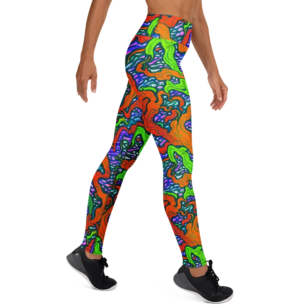 Cyber Tides on Yoga Leggings — Right