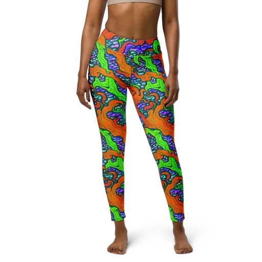 Cyber Tides on a Yoga Leggings