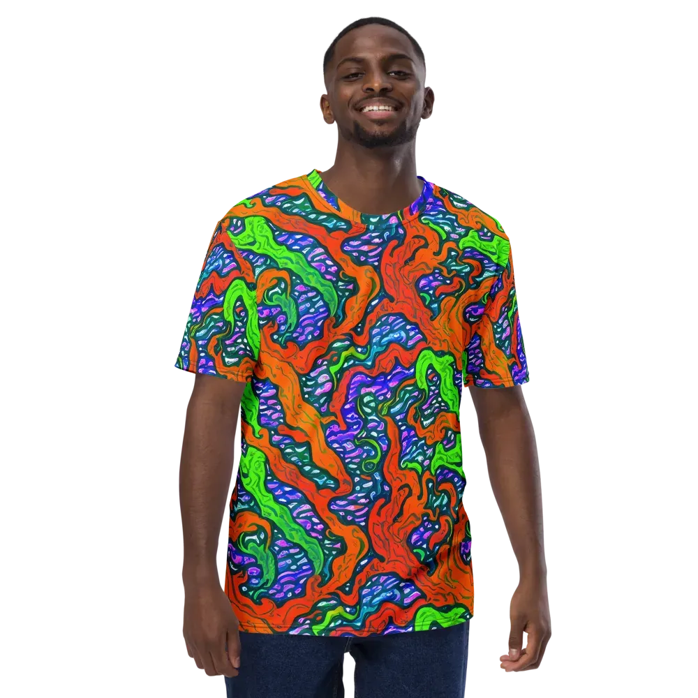 Cyber Tides on Men's Crew Neck T-Shirt — Front