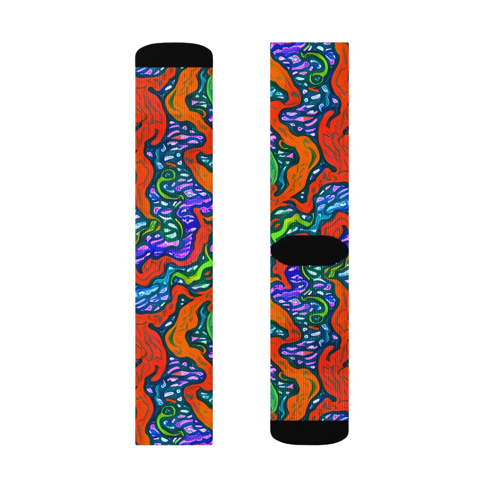 Cyber Tides on Socks — Right Sock