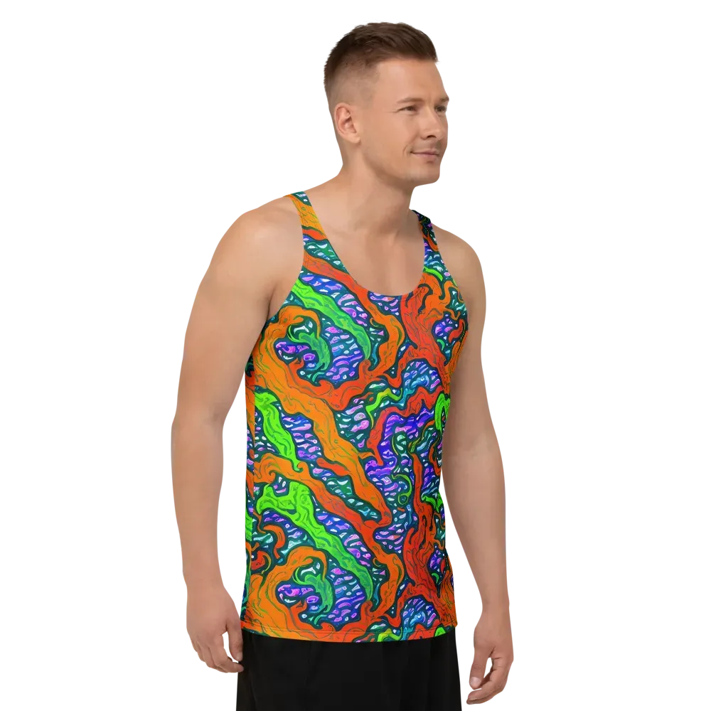 Cyber Tides on Men's Tank Top — Right Front