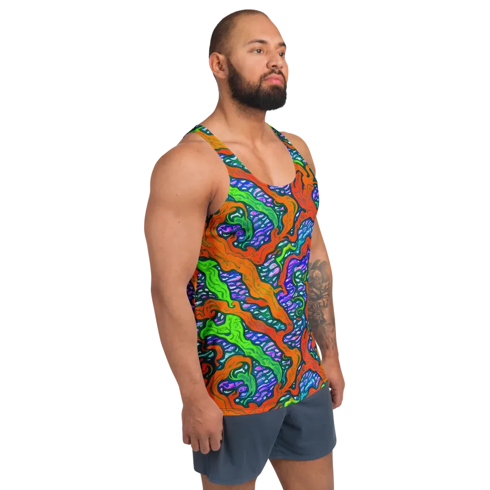Cyber Tides on Men's Tank Top — Right Front