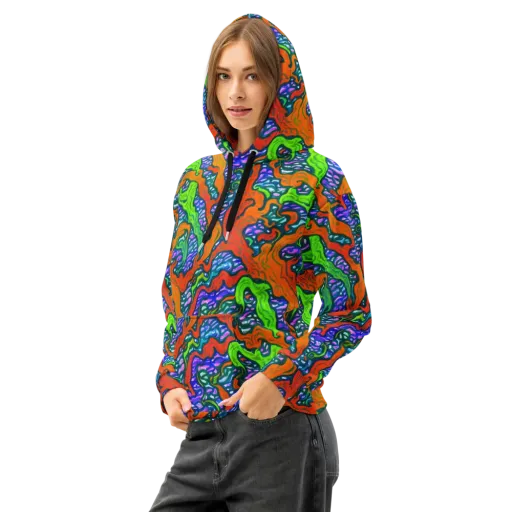 Cyber Tides on a Cotton Hoodie