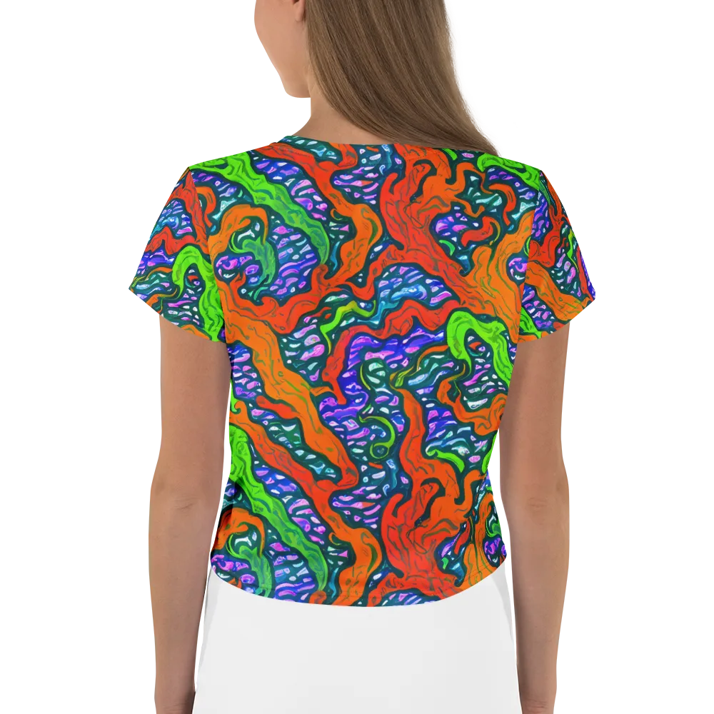Cyber Tides on Crop Tee — Back