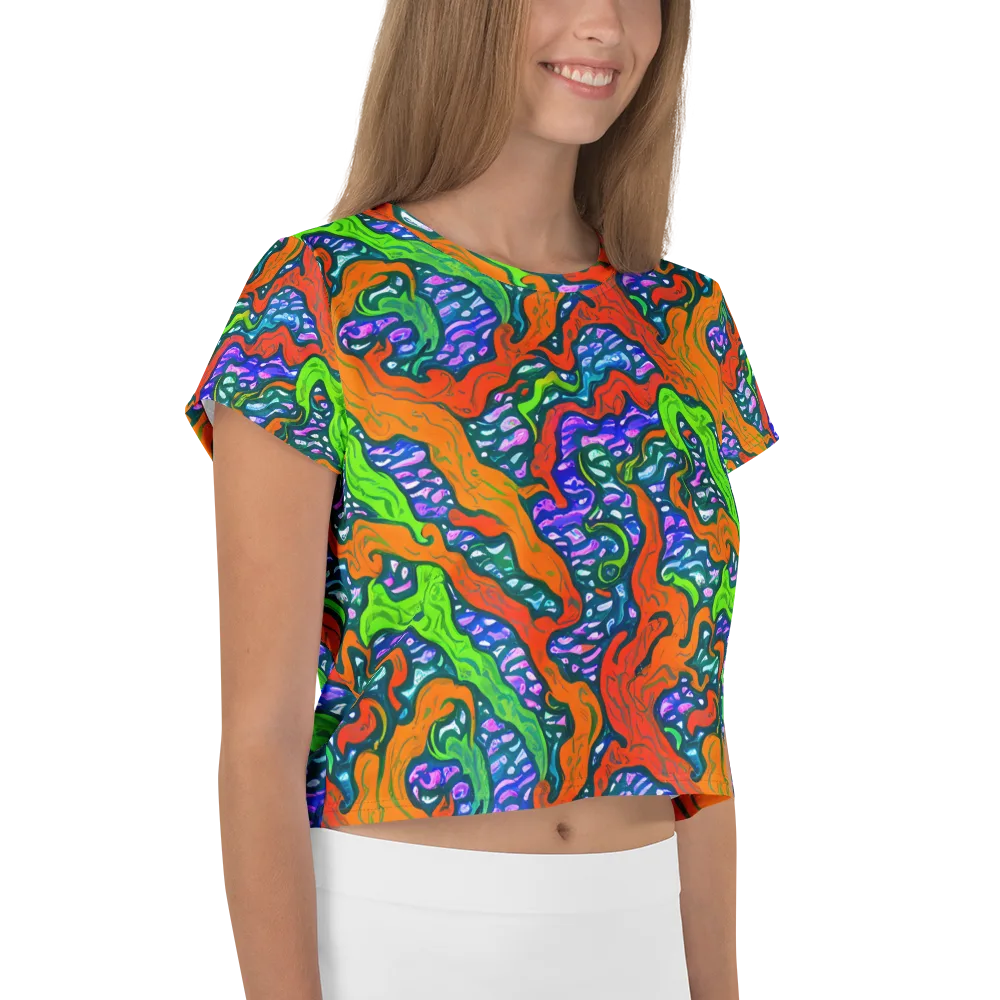 Cyber Tides on Crop Tee — Right