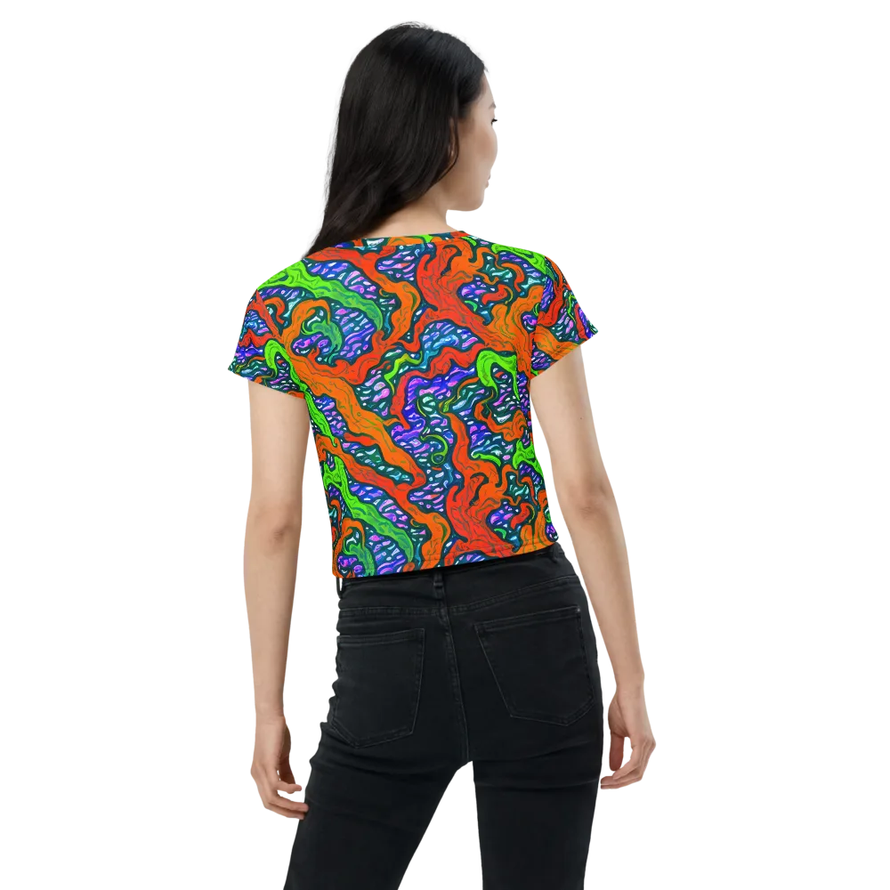 Cyber Tides on Crop Tee — Back