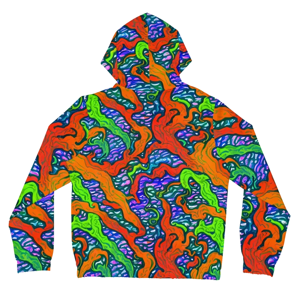 Cyber Tides on Women's Full-Zip Hoodie — Back