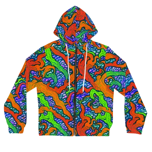 Cyber Tides on a Women's Full-Zip Hoodie