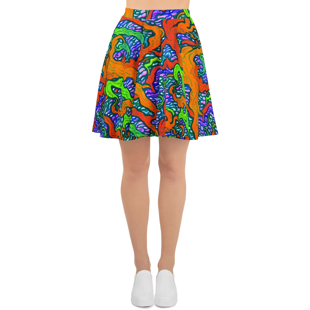 Cyber Tides on Skater Skirt — Front