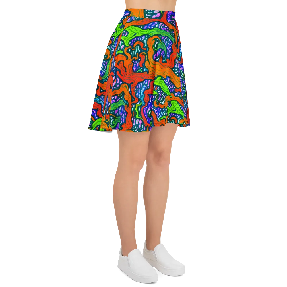 Cyber Tides on Skater Skirt — Right