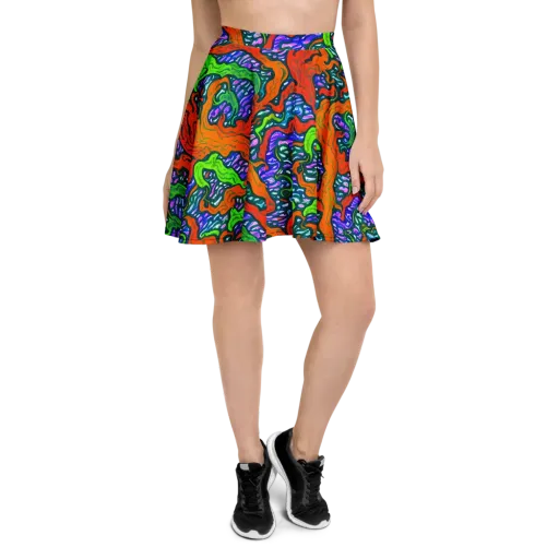 Cyber Tides on a Skater Skirt