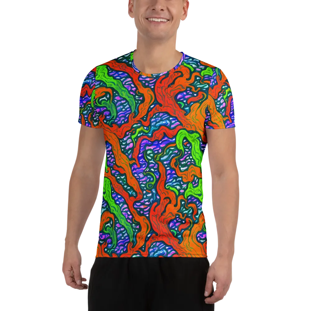 Cyber Tides on Men's Athletic T-Shirt — Front