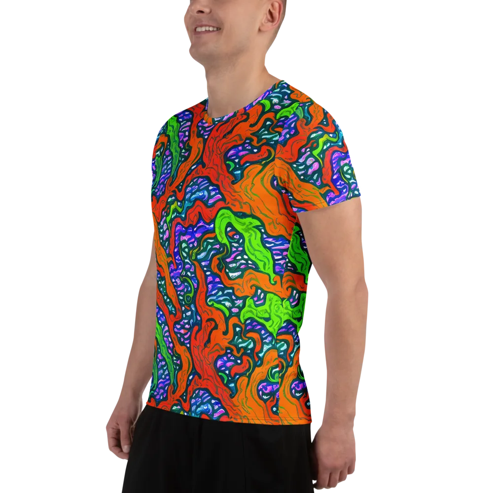 Cyber Tides on Men's Athletic T-Shirt — Left
