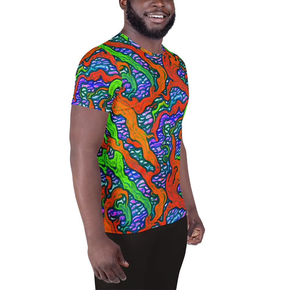 Cyber Tides on Men's Athletic T-Shirt — Right