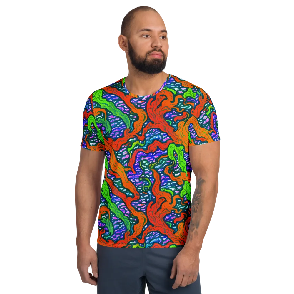 Cyber Tides on Men's Athletic T-Shirt — Front