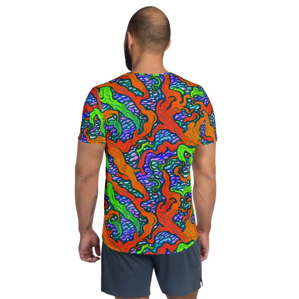 Cyber Tides on Men's Athletic T-Shirt — Back