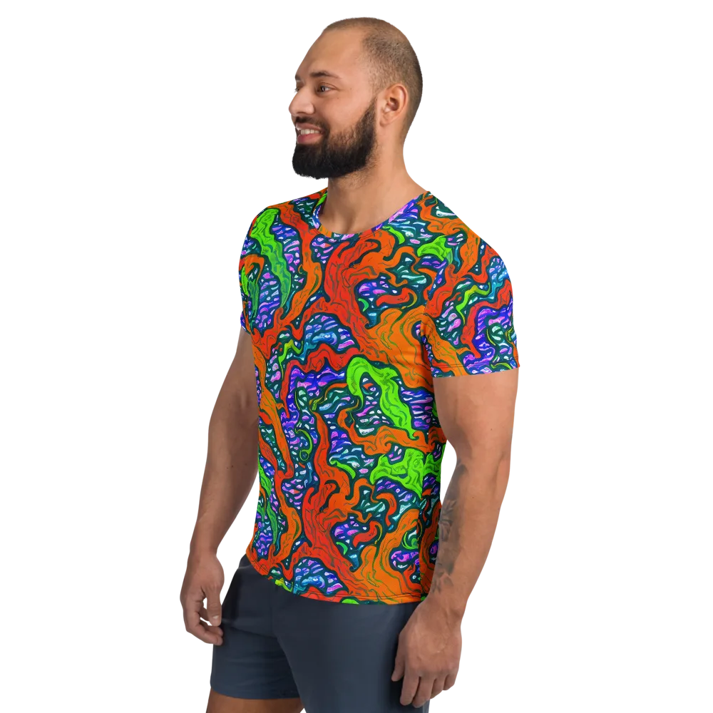 Cyber Tides on Men's Athletic T-Shirt — Left