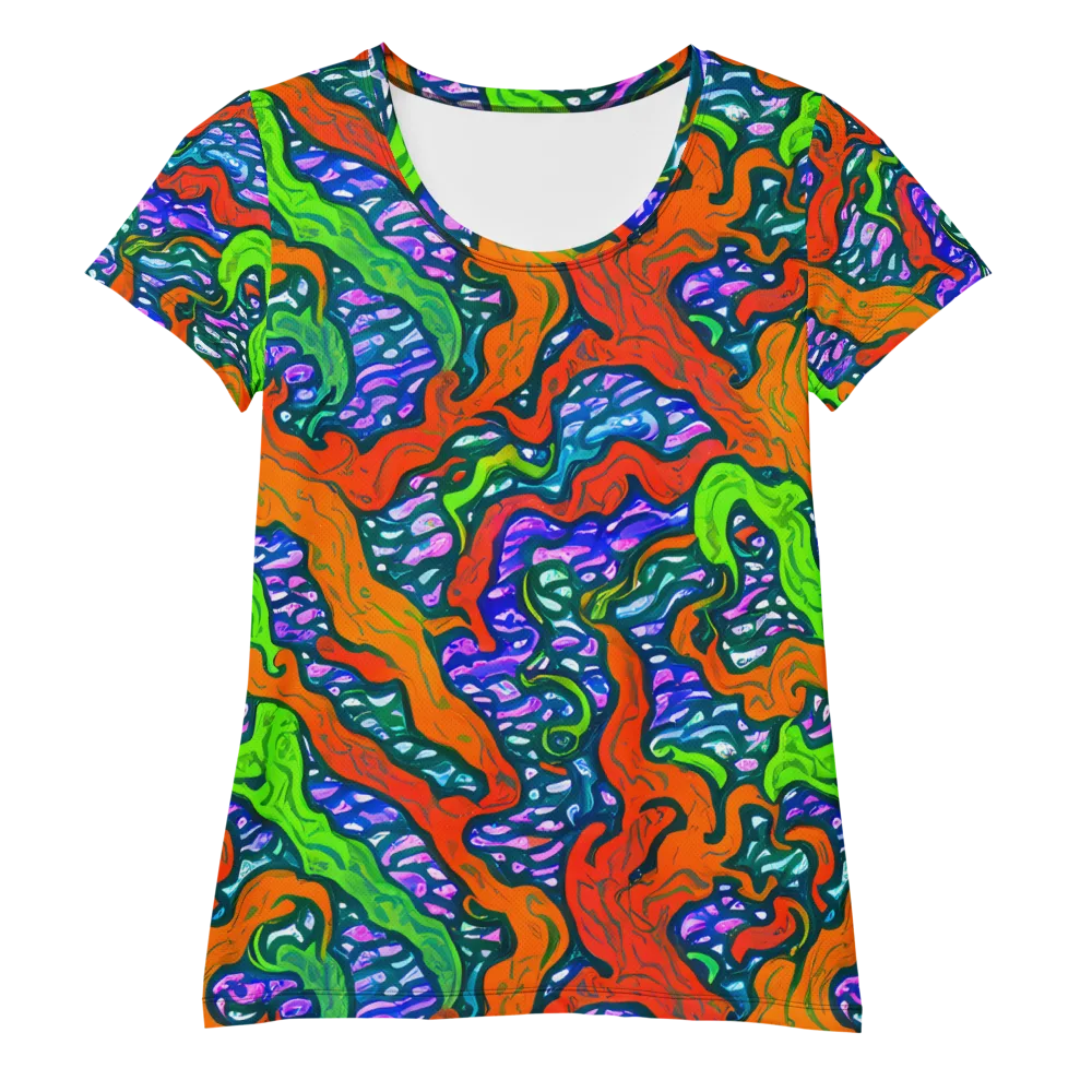 Cyber Tides on Women's Athletic T-Shirt — Front