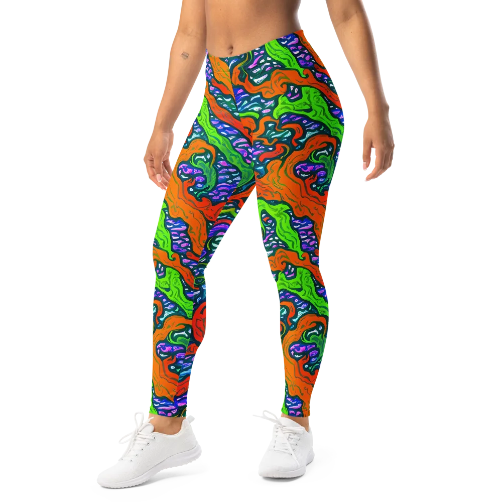 Cyber Tides on Leggings — Left Front