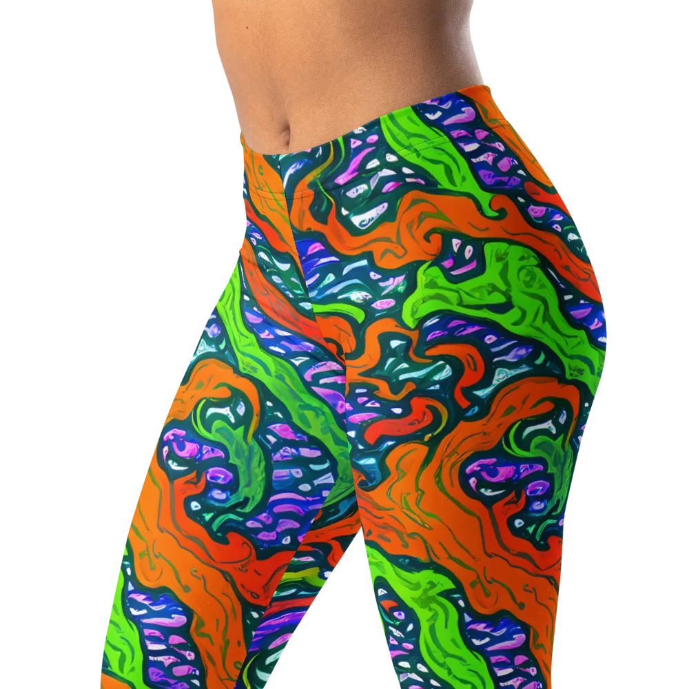 Cyber Tides on Leggings — Left Front