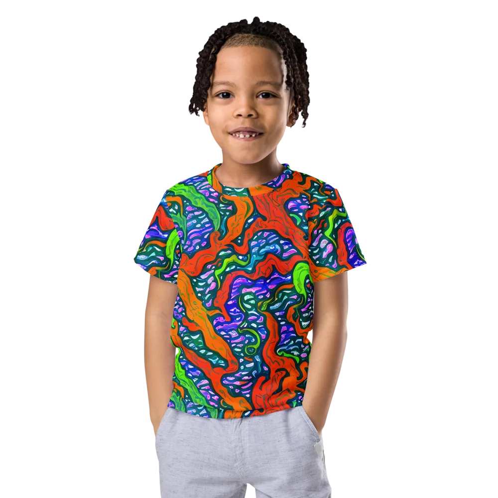 Cyber Tides on Kids Crew Neck T-Shirt — Front