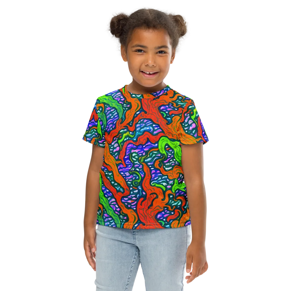 Cyber Tides on Kids Crew Neck T-Shirt — Front
