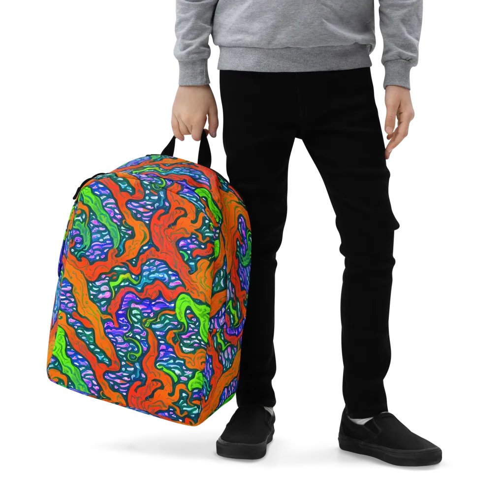 Cyber Tides on Minimalist Backpack — Zoomed-in