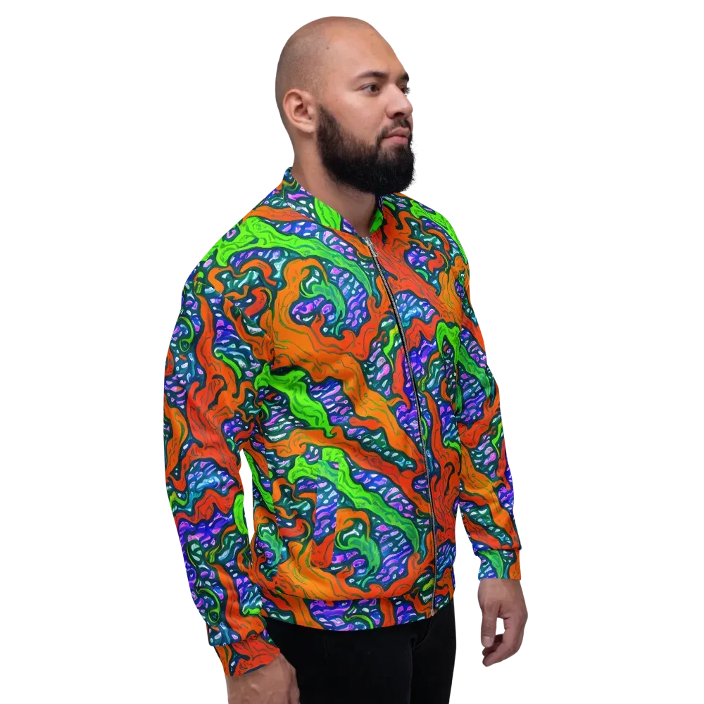Cyber Tides on Bomber Jacket — Right