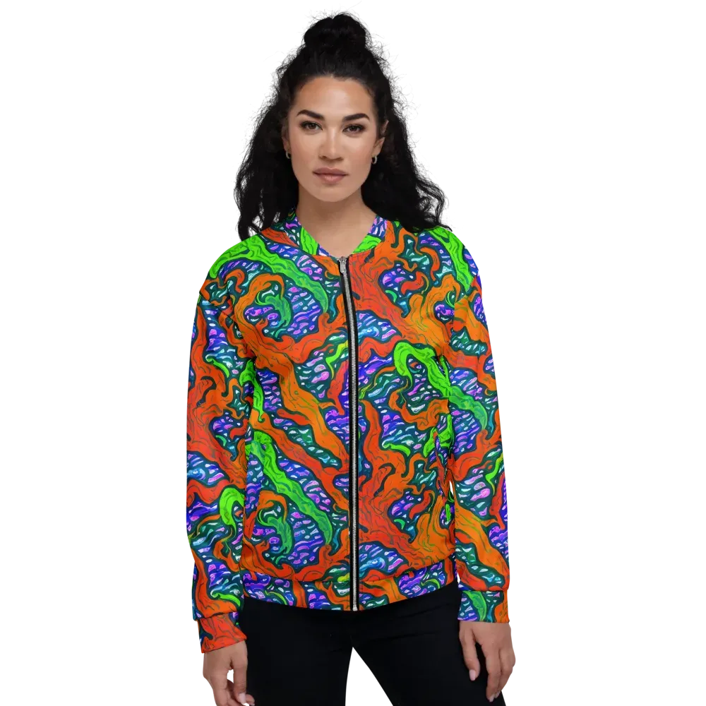 Cyber Tides on Bomber Jacket — Front