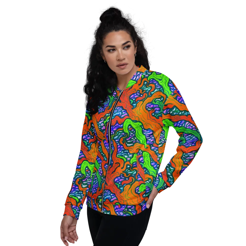 Cyber Tides on Bomber Jacket — Left