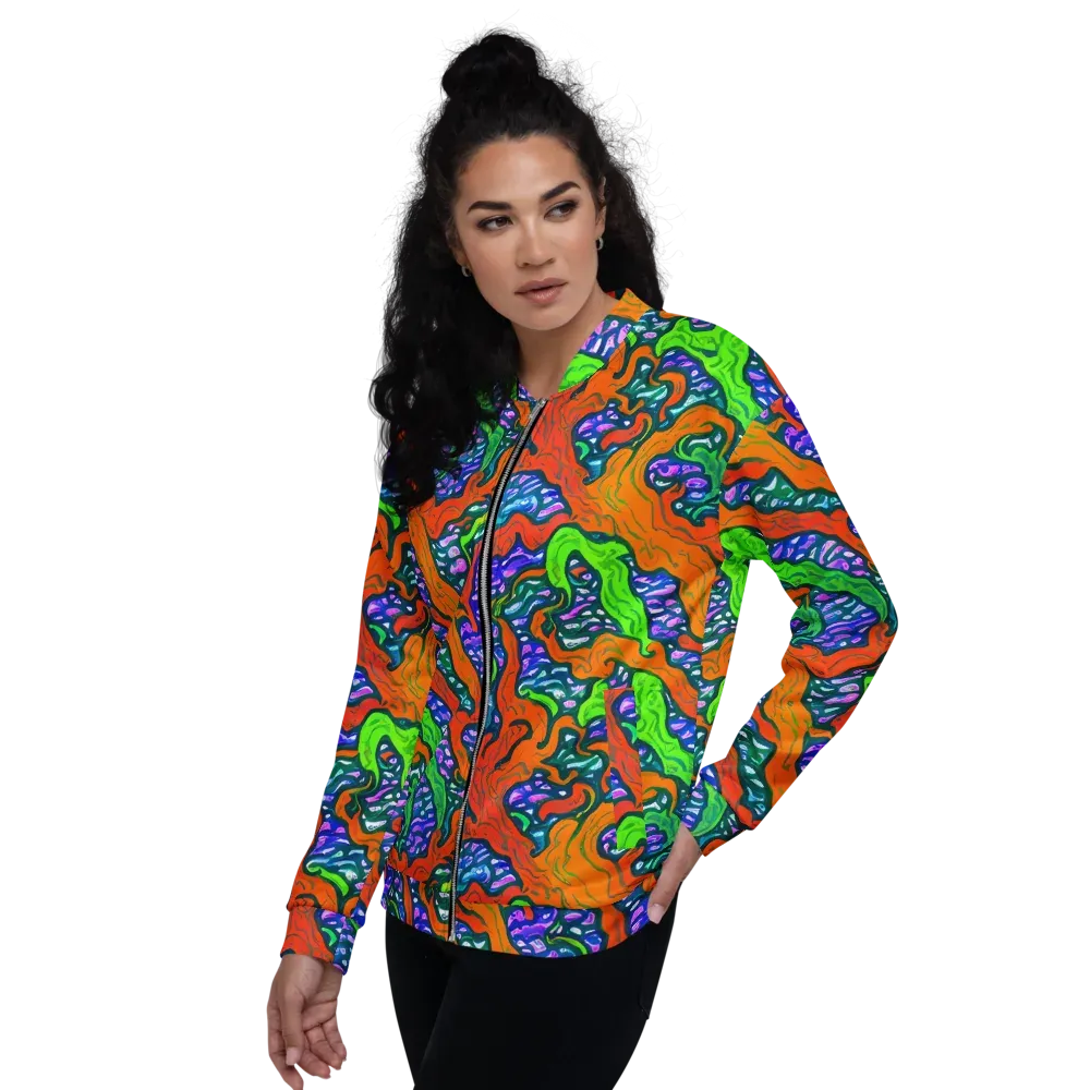 Cyber Tides on Bomber Jacket — Left