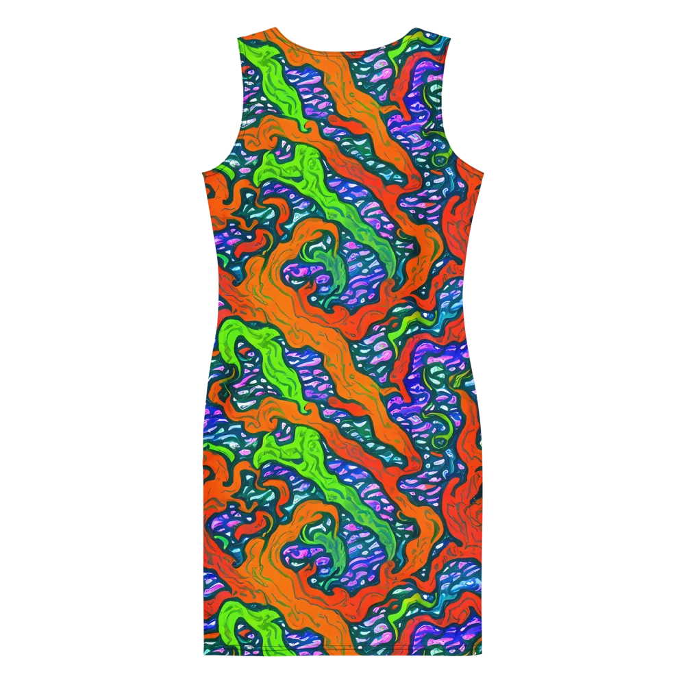 Cyber Tides on Bodycon Dress — Back