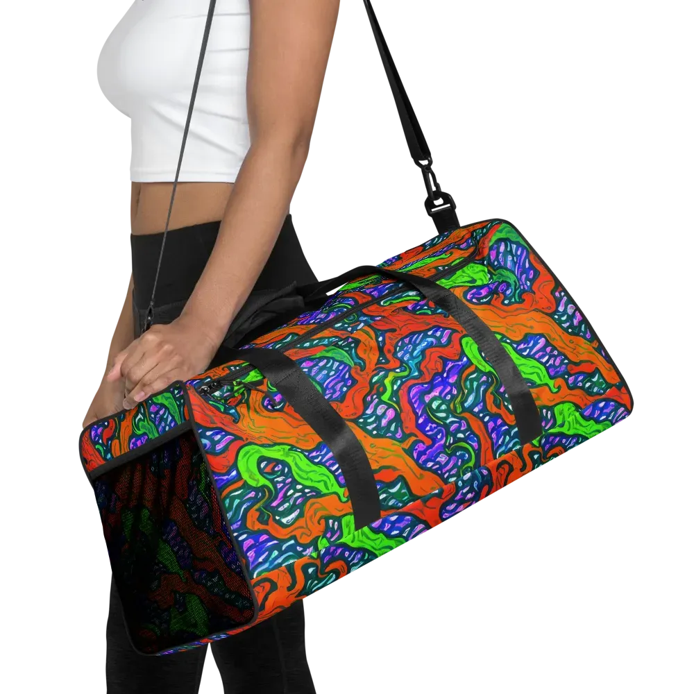Cyber Tides on Duffle Bag — Front