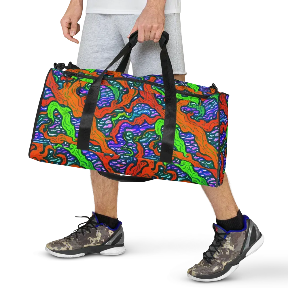 Cyber Tides on Duffle Bag — Front